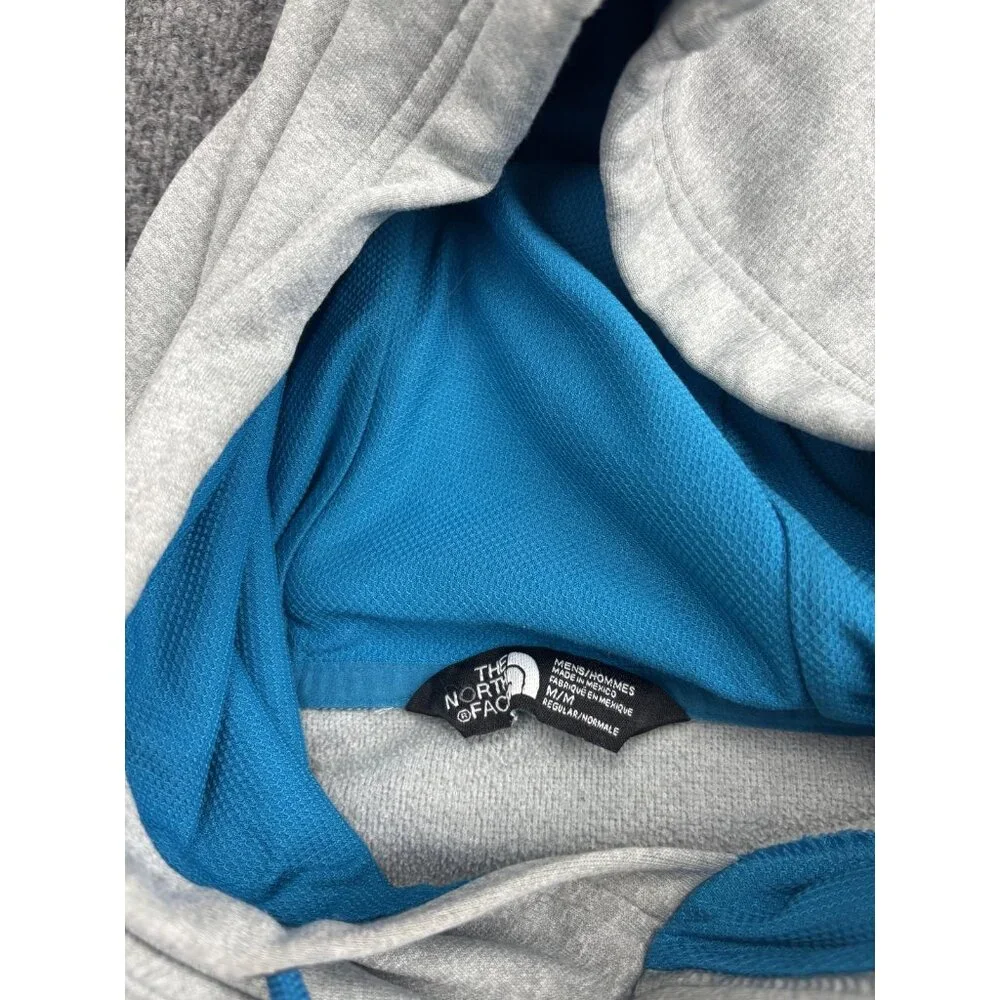 The North Face Hoodie Mens Medium‎ Gray Pullover Fleece Sweatshirt Rock Solid
